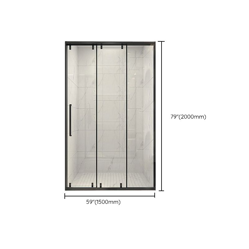 Frame Single Sliding Shower Door Transparent 8mm Tempered Shower Bath Door Clearhalo 'Bathroom Remodel & Bathroom Fixtures' 'Home Improvement' 'home_improvement' 'home_improvement_shower_tub_doors' 'Shower and Tub Doors' 'shower_tub_doors' 'Showers & Bathtubs' 1200x1200_30360df3-0481-4a8a-adbf-6bb06cfe898a