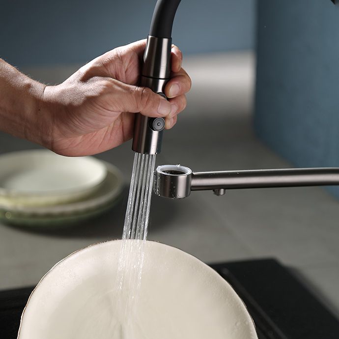 Modern Pull Down Single Handle Kitchen Faucet Desk Mounted Faucet Clearhalo 'Home Improvement' 'home_improvement' 'home_improvement_kitchen_faucets' 'Kitchen Faucets' 'Kitchen Remodel & Kitchen Fixtures' 'Kitchen Sinks & Faucet Components' 'kitchen_faucets' 1200x1200_3077ba3a-3ca4-4e2c-9a6f-09a8d7fc6f47