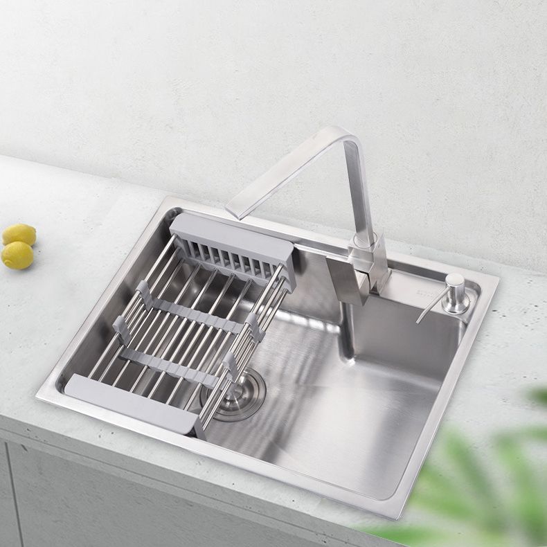 Stainless Steel Kitchen Sink 1 Holes Drop-In Noise-cancelling Design Kitchen Sink Clearhalo 'Home Improvement' 'home_improvement' 'home_improvement_kitchen_sinks' 'Kitchen Remodel & Kitchen Fixtures' 'Kitchen Sinks & Faucet Components' 'Kitchen Sinks' 'kitchen_sinks' 1200x1200_308675c5-8d11-4d28-89e1-11b4fb5835ed