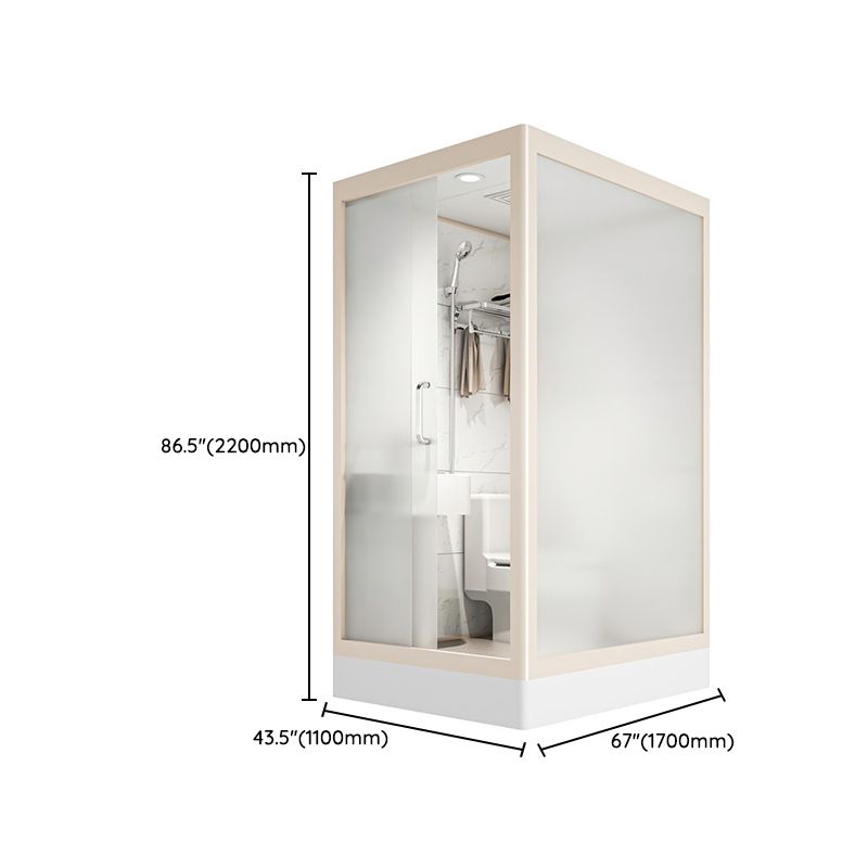 Clear and Frosted Shower Enclosure Easy Clean Glass Shower Kit Clearhalo 'Bathroom Remodel & Bathroom Fixtures' 'Home Improvement' 'home_improvement' 'home_improvement_shower_stalls_enclosures' 'Shower Stalls & Enclosures' 'shower_stalls_enclosures' 'Showers & Bathtubs' 1200x1200_309fd836-a918-4af7-bf3f-843c55dc0739