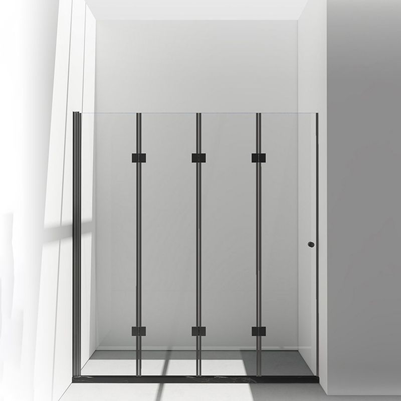 Black Folding Tempered Glass Shower Enclosure Transparent Shower Kit Clearhalo 'Bathroom Remodel & Bathroom Fixtures' 'Home Improvement' 'home_improvement' 'home_improvement_shower_stalls_enclosures' 'Shower Stalls & Enclosures' 'shower_stalls_enclosures' 'Showers & Bathtubs' 1200x1200_30c1fc59-06ea-46d7-9c41-0294c17a1c7d