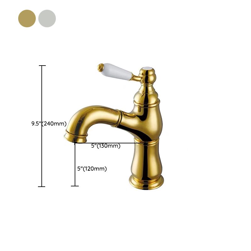 Vintage Bathroom Basin Faucet Full Brass Pull-out Ceramic Handle Sink Faucet with Drain Clearhalo 'Bathroom Remodel & Bathroom Fixtures' 'Bathroom Sink Faucets' 'Bathroom Sinks & Faucet Components' 'bathroom_sink_faucets' 'Home Improvement' 'home_improvement' 'home_improvement_bathroom_sink_faucets' 1200x1200_30c254c4-84fe-4a12-81fa-8af6b9fef5eb