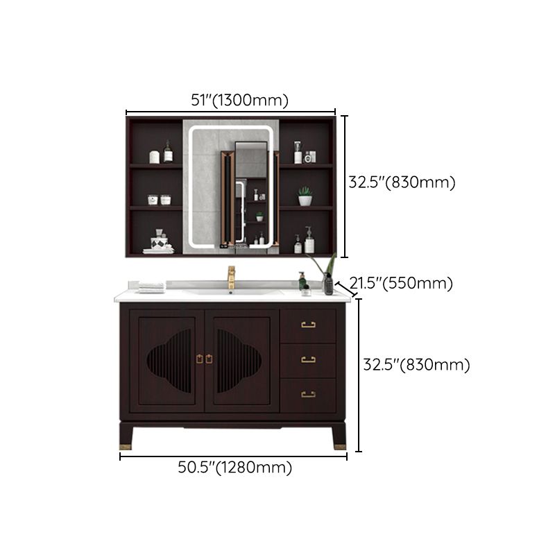 Traditional Bathroom Vanity Wood Standalone Cabinet and Shelving Included Vanity Set Clearhalo 'Bathroom Remodel & Bathroom Fixtures' 'Bathroom Vanities' 'bathroom_vanities' 'Home Improvement' 'home_improvement' 'home_improvement_bathroom_vanities' 1200x1200_30cbbff3-207e-4b40-848c-a51775e4e676