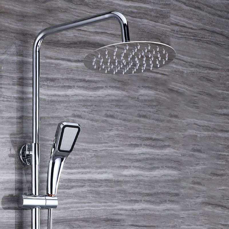 Modern Shower System Massage Jet Round Lever Handle Shower Trim Clearhalo 'Bathroom Remodel & Bathroom Fixtures' 'Home Improvement' 'home_improvement' 'home_improvement_shower_faucets' 'Shower Faucets & Systems' 'shower_faucets' 'Showers & Bathtubs Plumbing' 'Showers & Bathtubs' 1200x1200_30e493e4-c05b-4b68-8ff9-6f291639522b