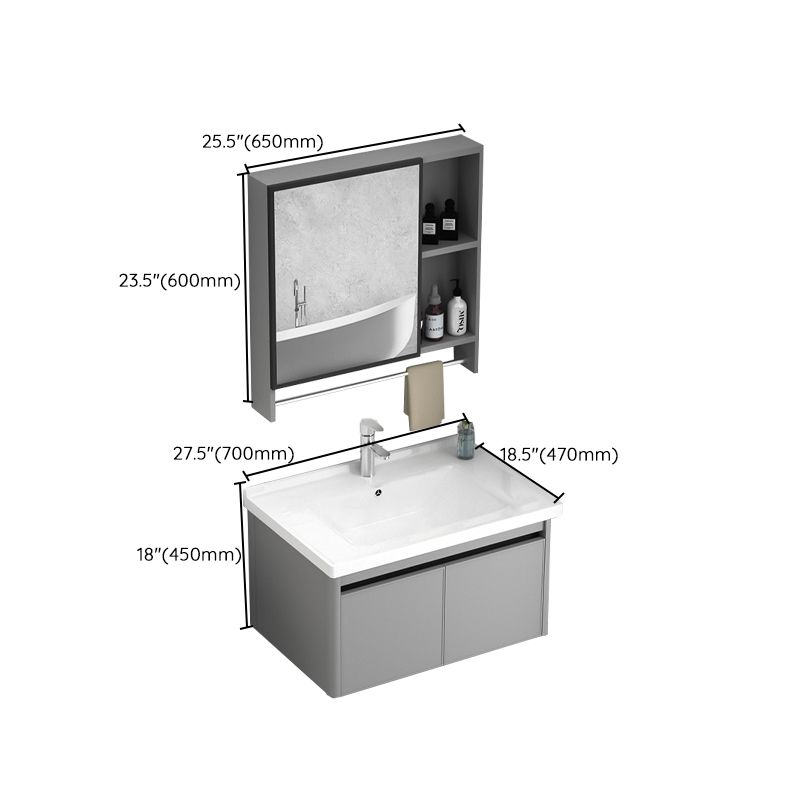 Wall Mount Bathroom Vanity Modern Metal Base Rectangular Single Vanity Set Clearhalo 'Bathroom Remodel & Bathroom Fixtures' 'Bathroom Vanities' 'bathroom_vanities' 'Home Improvement' 'home_improvement' 'home_improvement_bathroom_vanities' 1200x1200_31114304-92fb-46e3-a933-bb73fd70c969