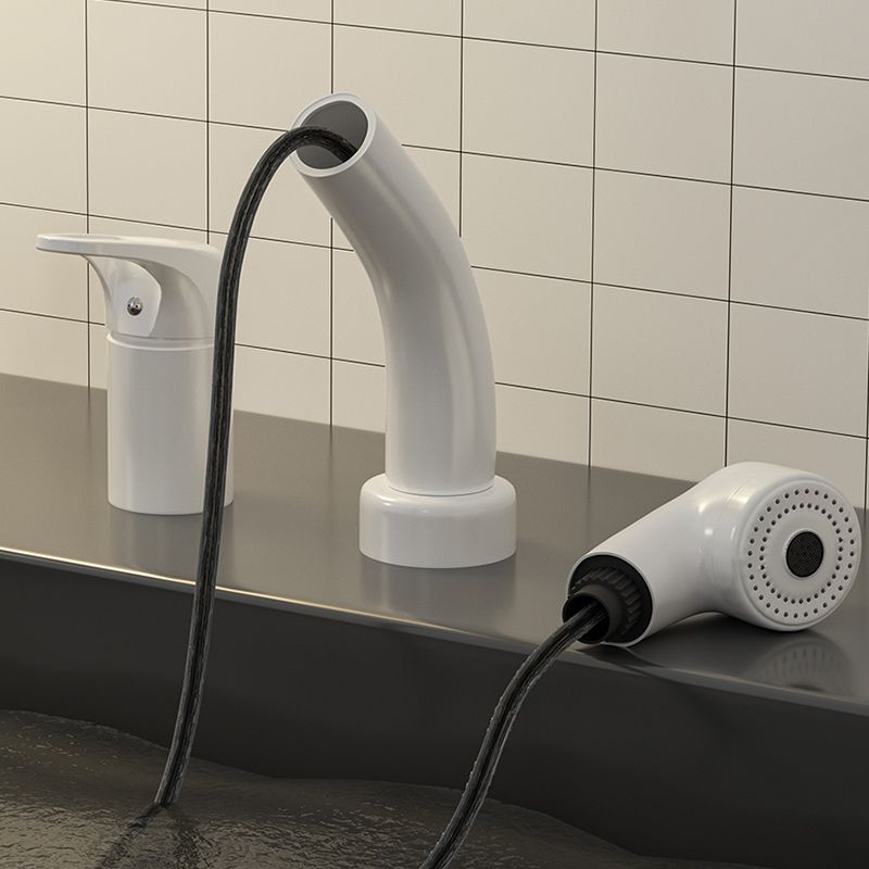 Vessel Sink Faucet Lever Handle Swivel Spout with Pull Down Sprayer Clearhalo 'Bathroom Remodel & Bathroom Fixtures' 'Bathroom Sink Faucets' 'Bathroom Sinks & Faucet Components' 'bathroom_sink_faucets' 'Home Improvement' 'home_improvement' 'home_improvement_bathroom_sink_faucets' 1200x1200_3112c354-1620-4d72-83d8-ebfe40e9b3b6