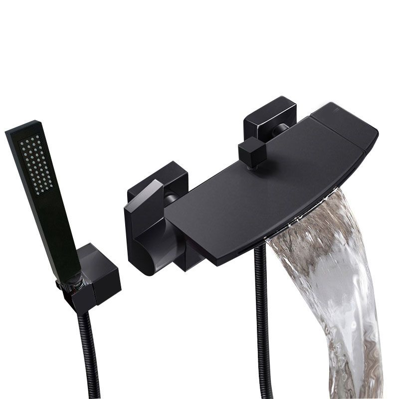 Modern Waterfall Bath Faucet Solid Color Wall Mounted Bathroom Faucet Clearhalo 'Bathroom Remodel & Bathroom Fixtures' 'Bathtub Faucets' 'bathtub_faucets' 'Home Improvement' 'home_improvement' 'home_improvement_bathtub_faucets' 1200x1200_31312f95-d1a6-4c28-8204-d037b74771a9