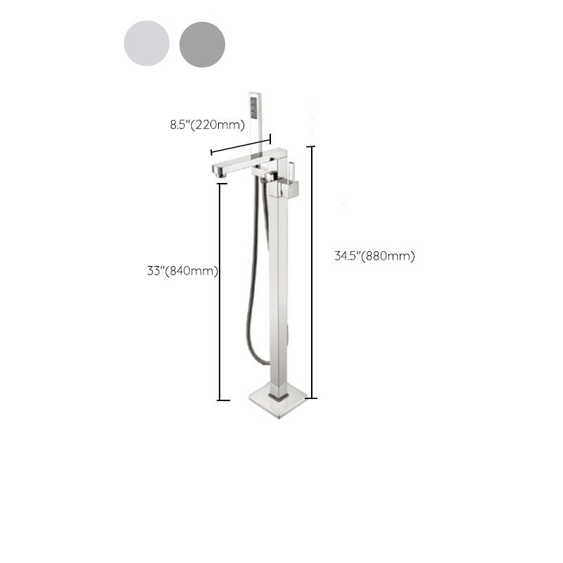 Brass Freestanding Tub Filler with Hose Floor Mounted Bathroom Faucet Clearhalo 'Bathroom Remodel & Bathroom Fixtures' 'Bathtub Faucets' 'bathtub_faucets' 'Home Improvement' 'home_improvement' 'home_improvement_bathtub_faucets' 1200x1200_313a8e9b-0814-4bff-8916-fdc0a95c68fa