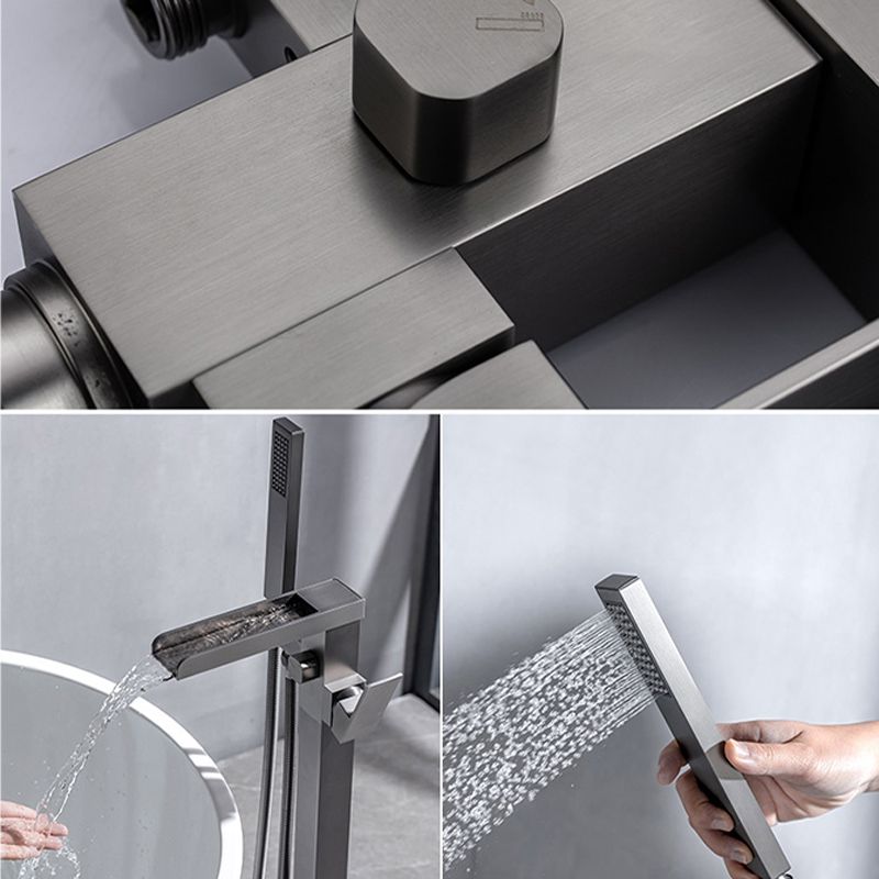 Floor Mounted Metal Freestanding Tub Filler One Handle Freestanding Bathtub Faucet Clearhalo 'Bathroom Remodel & Bathroom Fixtures' 'Bathtub Faucets' 'bathtub_faucets' 'Home Improvement' 'home_improvement' 'home_improvement_bathtub_faucets' 1200x1200_313ee8b6-7487-4838-bdb7-edc0454ef3c7