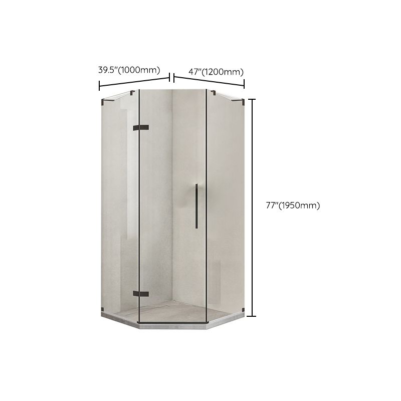Black Scratch Resistant Shower Bath Door Semi Frameless Shower Doors Clearhalo 'Bathroom Remodel & Bathroom Fixtures' 'Home Improvement' 'home_improvement' 'home_improvement_shower_tub_doors' 'Shower and Tub Doors' 'shower_tub_doors' 'Showers & Bathtubs' 1200x1200_3143090a-5706-4e9f-a1d5-319c5f5f0d9c