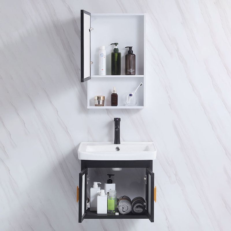 Rectangle Bathroom Vanity Glam Wall Mount Single Sink Mirror Bathroom Vanity Set Clearhalo 'Bathroom Remodel & Bathroom Fixtures' 'Bathroom Vanities' 'bathroom_vanities' 'Home Improvement' 'home_improvement' 'home_improvement_bathroom_vanities' 1200x1200_314df68d-0742-4a10-965e-5a581628fbb5