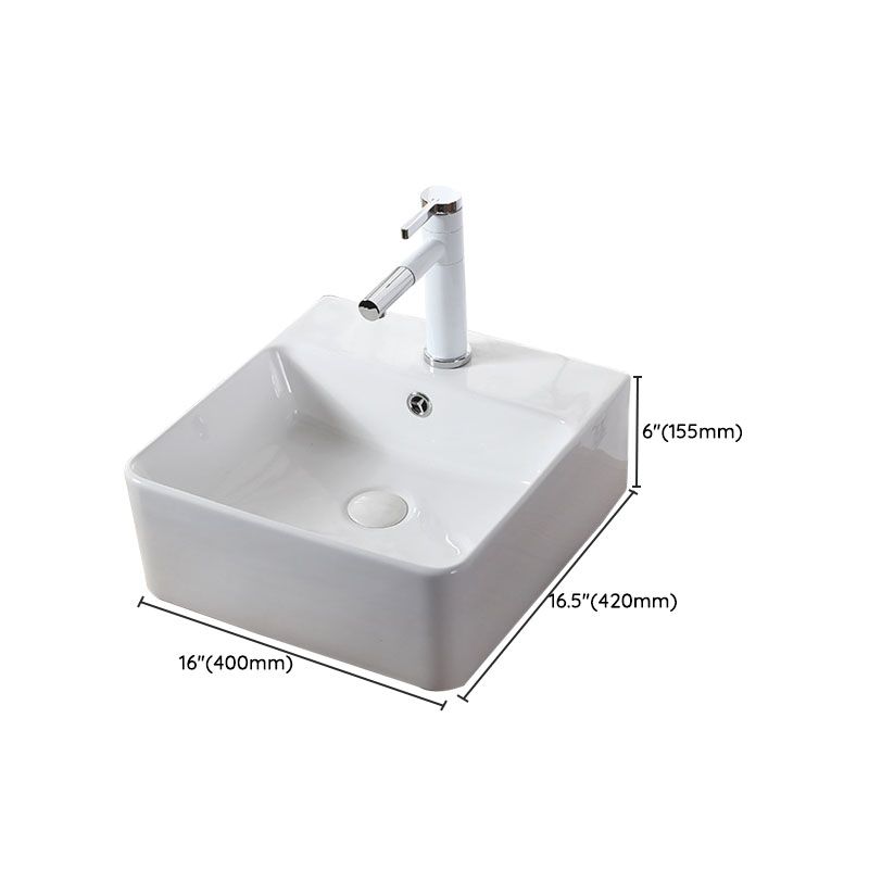Modern Vessel Bathroom Sink Rectangular Porcelain Drain Vessel Sink(Not Included Faucet) Clearhalo 'Bathroom Remodel & Bathroom Fixtures' 'Bathroom Sinks & Faucet Components' 'Bathroom Sinks' 'bathroom_sink' 'Home Improvement' 'home_improvement' 'home_improvement_bathroom_sink' 1200x1200_317fa194-3ed7-4794-8dda-25c7e65dc281