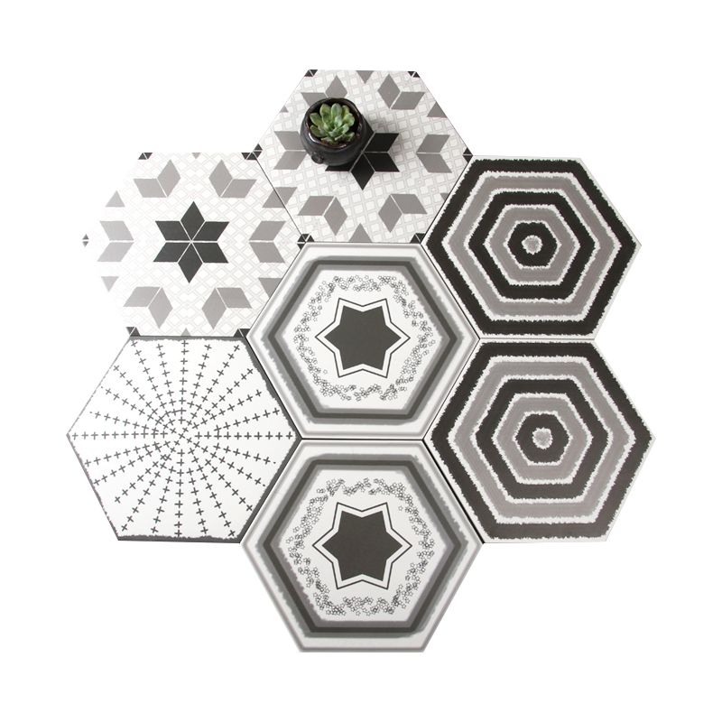 Modern Style Indoor Tile Hexagon Living Room Spanish Polished Wall Tile Clearhalo 'Floor Tiles & Wall Tiles' 'floor_tiles_wall_tiles' 'Flooring 'Home Improvement' 'home_improvement' 'home_improvement_floor_tiles_wall_tiles' Walls and Ceiling' 1200x1200_317ffee0-fb90-444c-8924-ae422f4f3574