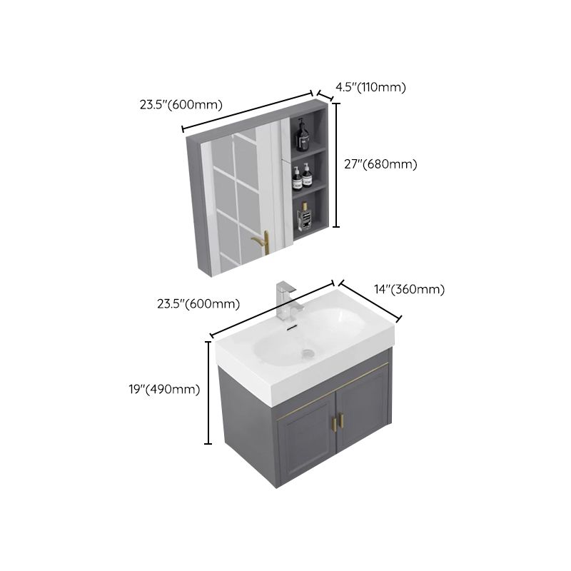 Glam Metal Base Vanity Wall Mount Bath Vanity Set with Soft Close Door Clearhalo 'Bathroom Remodel & Bathroom Fixtures' 'Bathroom Vanities' 'bathroom_vanities' 'Home Improvement' 'home_improvement' 'home_improvement_bathroom_vanities' 1200x1200_318311e1-768d-4466-a255-be740e1cca70