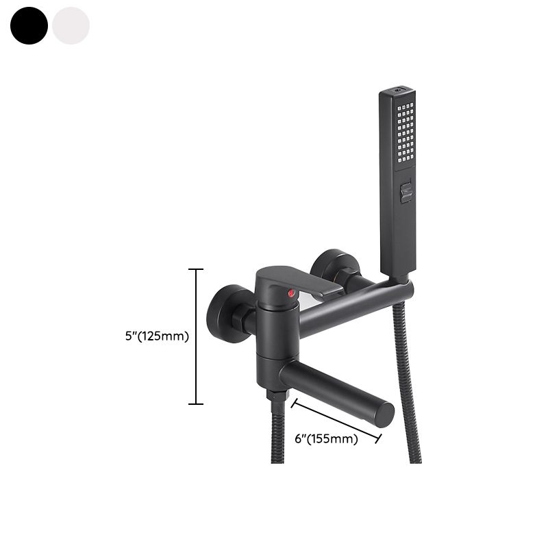 Modern Tub Filler Copper Wall Mounted with Hand Shower Waterfall Tub Spout Trim Clearhalo 'Bathroom Remodel & Bathroom Fixtures' 'Bathtub Faucets' 'bathtub_faucets' 'Home Improvement' 'home_improvement' 'home_improvement_bathtub_faucets' 1200x1200_3186414a-bab3-4529-96d4-b3013b429fa9