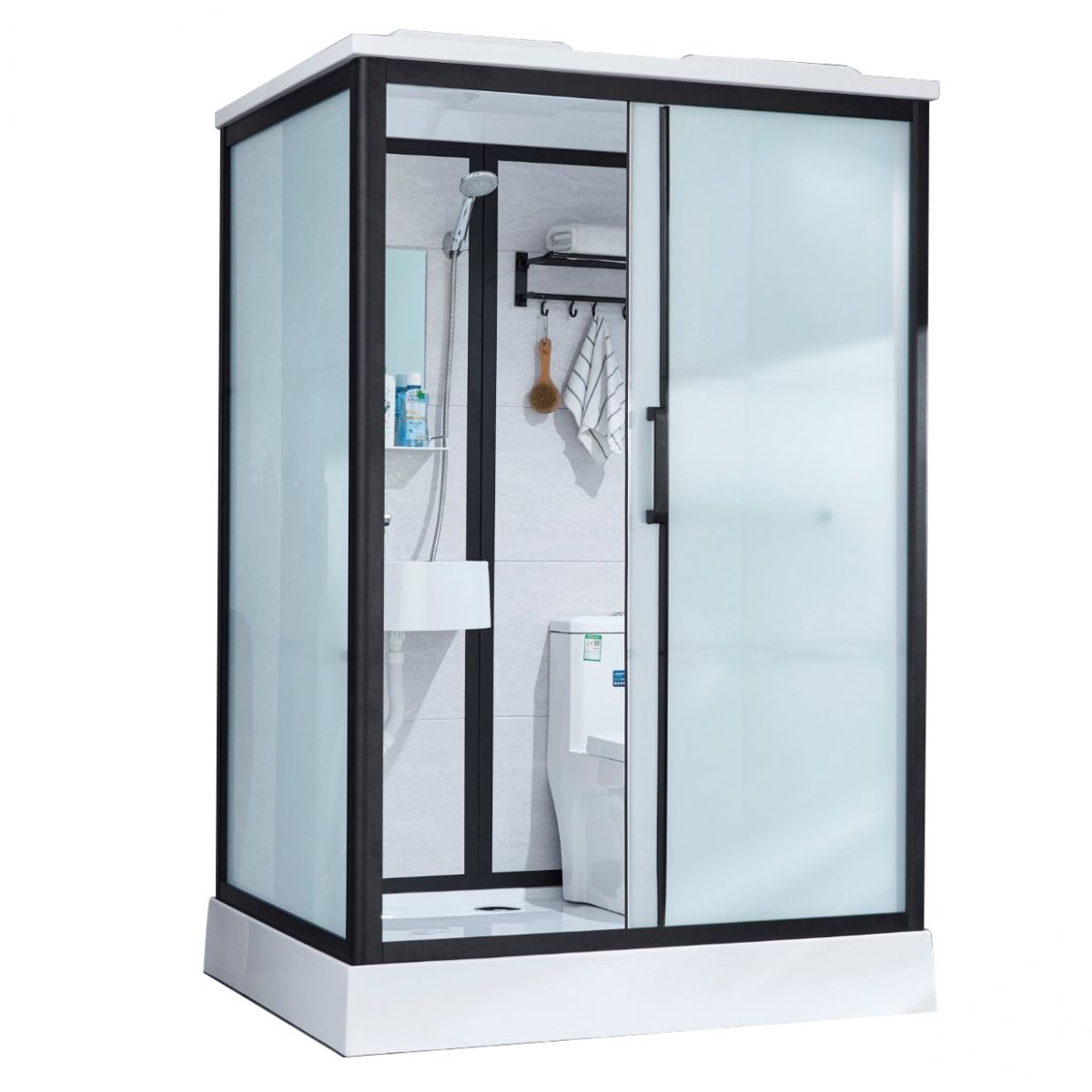 Framed Tempered Glass Shower Kit with Base Included Framed Shower Stall Clearhalo 'Bathroom Remodel & Bathroom Fixtures' 'Home Improvement' 'home_improvement' 'home_improvement_shower_stalls_enclosures' 'Shower Stalls & Enclosures' 'shower_stalls_enclosures' 'Showers & Bathtubs' 1200x1200_3198907e-ef94-49a2-b29b-0ddb7c01c9b4