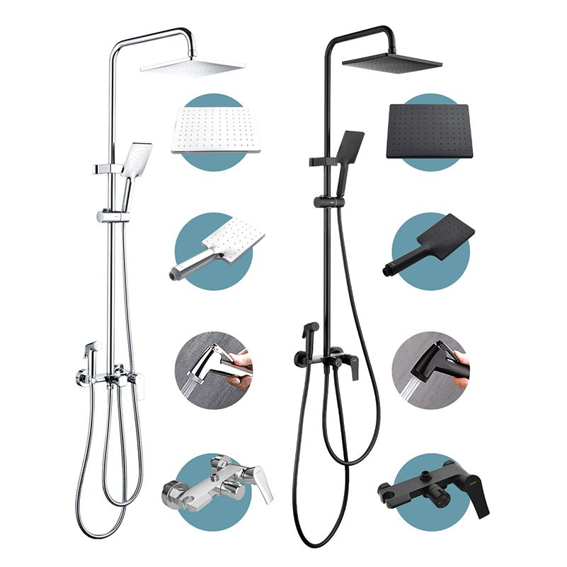 Wall Mounted Shower System Contemporary Adjustable Shower Head Combo Clearhalo 'Bathroom Remodel & Bathroom Fixtures' 'Home Improvement' 'home_improvement' 'home_improvement_shower_faucets' 'Shower Faucets & Systems' 'shower_faucets' 'Showers & Bathtubs Plumbing' 'Showers & Bathtubs' 1200x1200_31ae3f57-432f-41a7-8149-73be457bdb4e