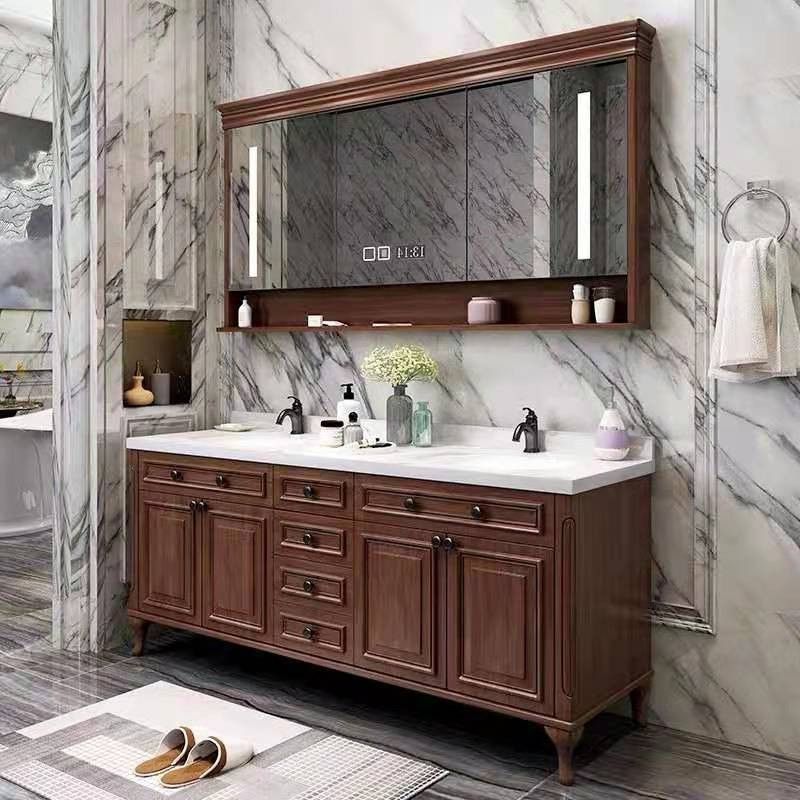 Traditional Bathroom Vanity Set Wood Mirror and Faucet Included Freestanding Bath Vanity Clearhalo 'Bathroom Remodel & Bathroom Fixtures' 'Bathroom Vanities' 'bathroom_vanities' 'Home Improvement' 'home_improvement' 'home_improvement_bathroom_vanities' 1200x1200_31b51d5b-43ea-451d-b1eb-48a1b27a216c