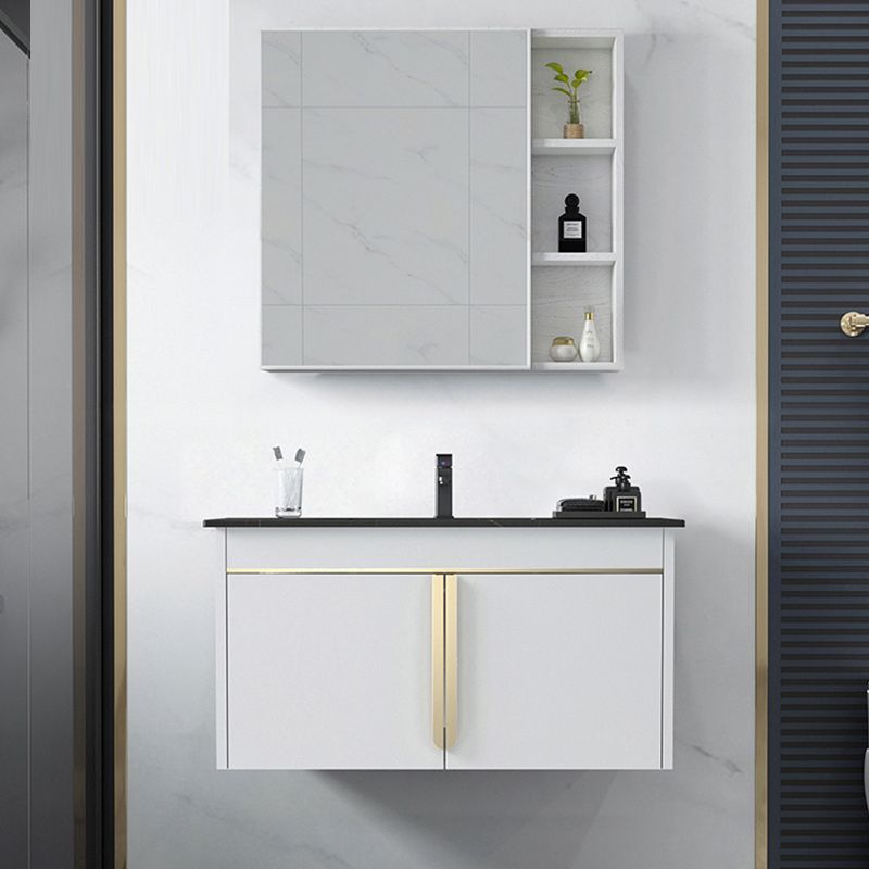 Rectangular Contemporary Bathroom Vanity Set Stainless Steel Sink Cabinet Clearhalo 'Bathroom Remodel & Bathroom Fixtures' 'Bathroom Vanities' 'bathroom_vanities' 'Home Improvement' 'home_improvement' 'home_improvement_bathroom_vanities' 1200x1200_31b94ed5-3b37-4e17-b40a-8f3461f931f1