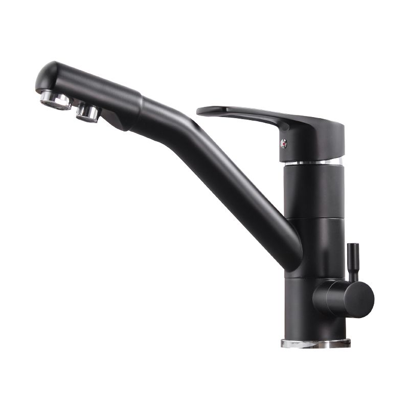 Contemporary Single Handle Kitchen Faucet Rotatable 1-Hold Bar Faucet Clearhalo 'Home Improvement' 'home_improvement' 'home_improvement_kitchen_faucets' 'Kitchen Faucets' 'Kitchen Remodel & Kitchen Fixtures' 'Kitchen Sinks & Faucet Components' 'kitchen_faucets' 1200x1200_31bd657b-9cbb-40bb-8d7b-ee3f347b37f9