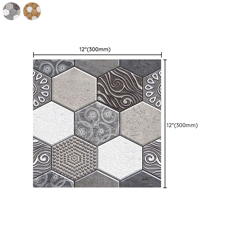Hexagonal Tile-Peel & Stick Plastic Stain Resistant Peel & Stick Mosaic Tile 5 Pack Clearhalo 'Flooring 'Home Improvement' 'home_improvement' 'home_improvement_peel_stick_blacksplash' 'Peel & Stick Backsplash Tile' 'peel_stick_blacksplash' 'Walls & Ceilings' Walls and Ceiling' 1200x1200_31c3d04e-84bf-4ae2-9eeb-da464357c18b