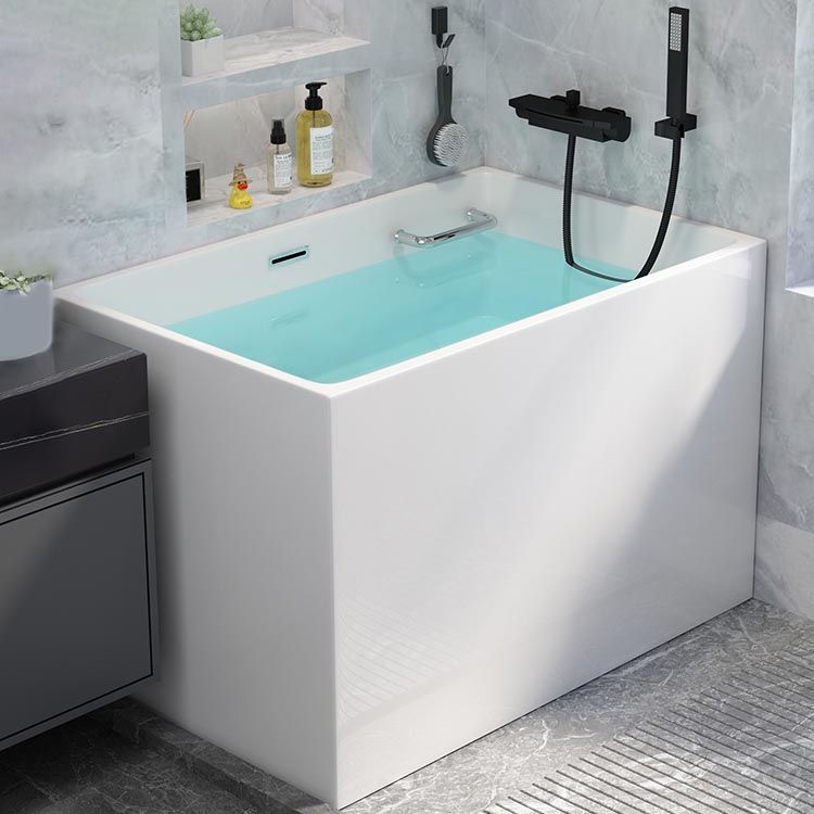 Modern Acrylic Alcove Bathtub 23.6" H Rectangular Bath Tub for Home Clearhalo 'Bathroom Remodel & Bathroom Fixtures' 'Bathtubs' 'Home Improvement' 'home_improvement' 'home_improvement_bathtubs' 'Showers & Bathtubs' 1200x1200_31e4120f-83d1-4017-8e4a-cdf79cd91ba1