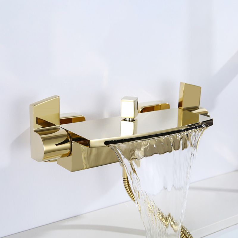 Wall Mounted Bathroom Faucet Modern Style Mental Bathroom Faucet Clearhalo 'Bathroom Remodel & Bathroom Fixtures' 'Bathtub Faucets' 'bathtub_faucets' 'Home Improvement' 'home_improvement' 'home_improvement_bathtub_faucets' 1200x1200_31ea98ae-391e-4ac6-8c9d-66ba43f43a9d