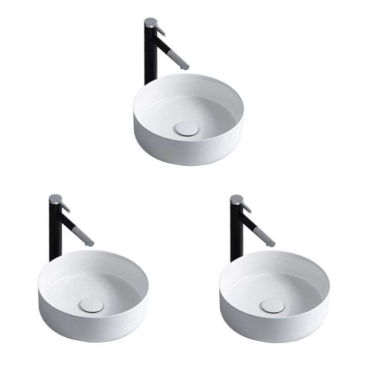 Modern Bathroom Sink Porcelain Solid Color Round Vessel Bathroom Sink Clearhalo 'Bathroom Remodel & Bathroom Fixtures' 'Bathroom Sinks & Faucet Components' 'Bathroom Sinks' 'bathroom_sink' 'Home Improvement' 'home_improvement' 'home_improvement_bathroom_sink' 1200x1200_31ee4337-b1de-4f0c-9fd1-b3893a88d144