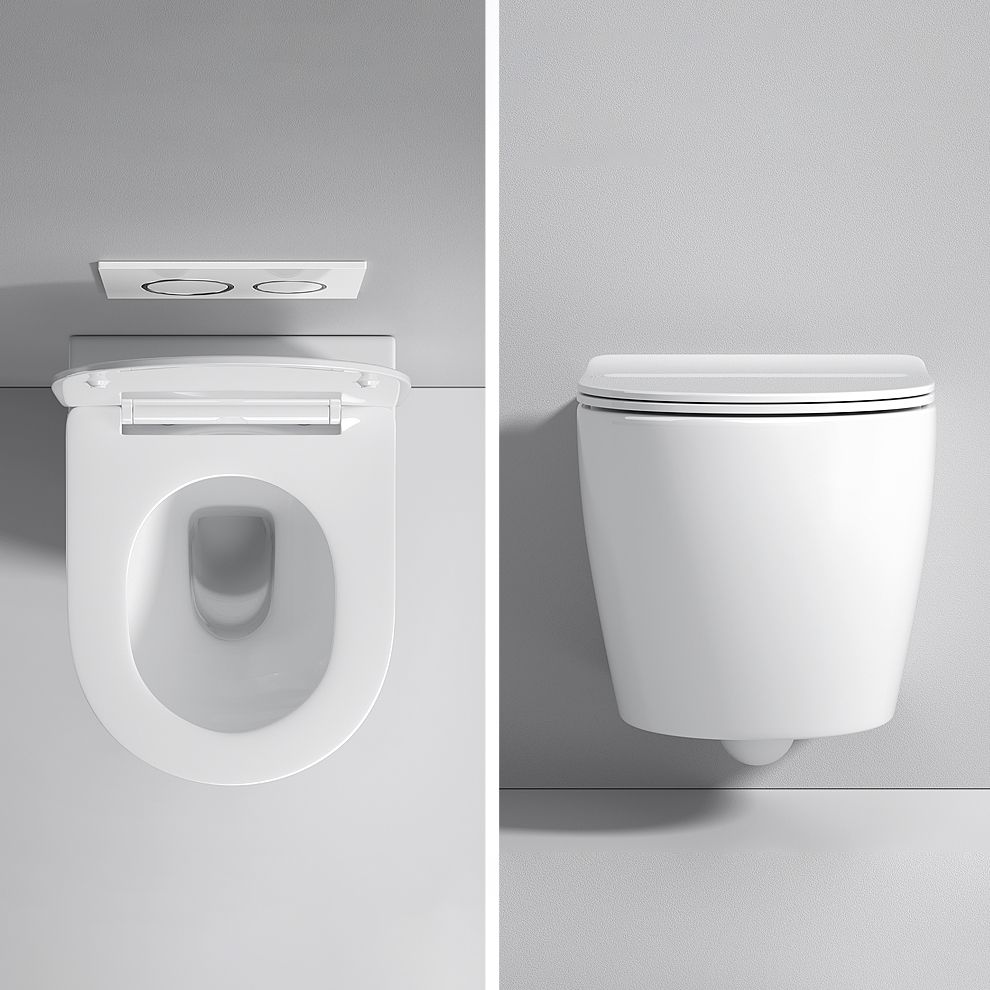 Modern White Flush Toilet Wall Hung One-Piece Toilet with Slow Close Seat Clearhalo 'Bathroom Remodel & Bathroom Fixtures' 'Home Improvement' 'home_improvement' 'home_improvement_toilets' 'Toilets & Bidets' 'Toilets' 1200x1200_320cce84-6e9c-4039-a357-b348ed841167
