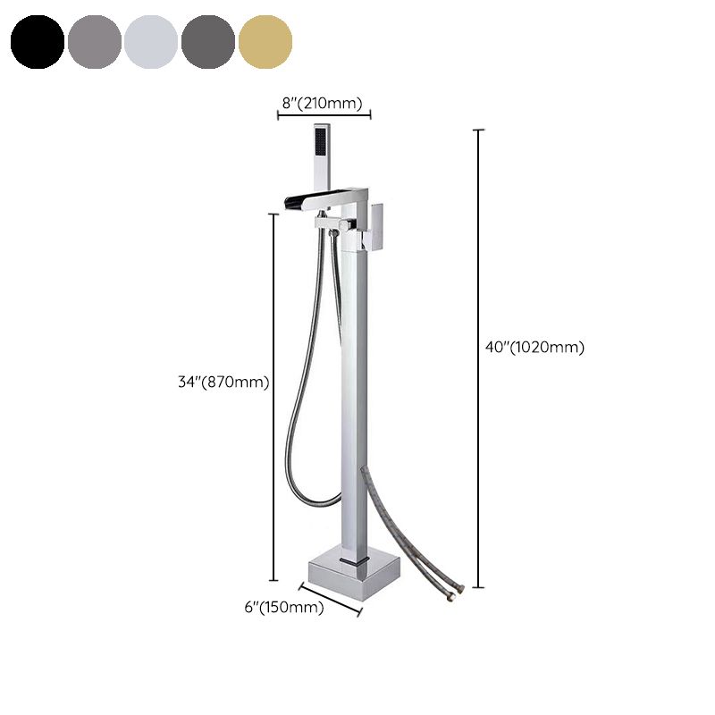 Floor Mounted Metal Freestanding Tub Filler One Handle Freestanding Bathtub Faucet Clearhalo 'Bathroom Remodel & Bathroom Fixtures' 'Bathtub Faucets' 'bathtub_faucets' 'Home Improvement' 'home_improvement' 'home_improvement_bathtub_faucets' 1200x1200_320e89c5-3f0b-4150-99da-ec90e2946aef
