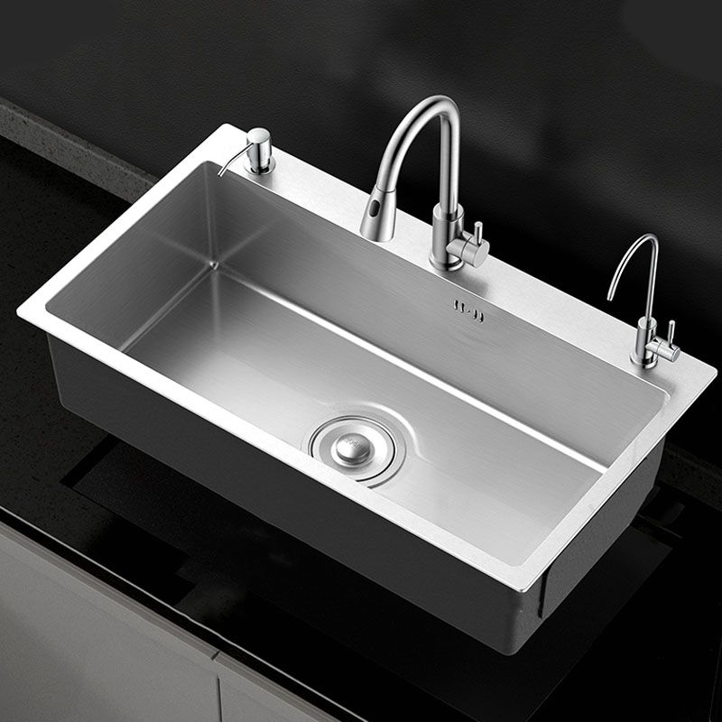 Classic Style Kitchen Sink Stainless Steel 3 Holes Kitchen Sink with Drain Strainer Kit Clearhalo 'Home Improvement' 'home_improvement' 'home_improvement_kitchen_sinks' 'Kitchen Remodel & Kitchen Fixtures' 'Kitchen Sinks & Faucet Components' 'Kitchen Sinks' 'kitchen_sinks' 1200x1200_32158a38-7c8c-4f1f-b6e0-1bf4890e715c
