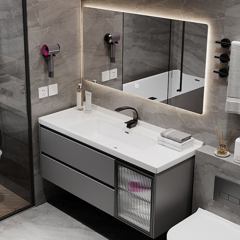 Contemporary Sink Vanity Bathroom Vanity Cabinet with Mirror Cabinet Clearhalo 'Bathroom Remodel & Bathroom Fixtures' 'Bathroom Vanities' 'bathroom_vanities' 'Home Improvement' 'home_improvement' 'home_improvement_bathroom_vanities' 1200x1200_321ab44a-83ac-4b84-839e-d66d3663a0c4