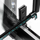 Transparent Pivot Shower Bath Door Silver and Black Frame Shower Door Clearhalo 'Bathroom Remodel & Bathroom Fixtures' 'Home Improvement' 'home_improvement' 'home_improvement_shower_tub_doors' 'Shower and Tub Doors' 'shower_tub_doors' 'Showers & Bathtubs' 1200x1200_32262cf5-a06e-4098-b923-87cdff0293c3