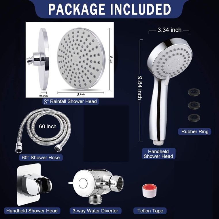 Round Dual Shower Heads Traditional Style Wall Mounted Dual Shower Clearhalo 'Bathroom Remodel & Bathroom Fixtures' 'Home Improvement' 'home_improvement' 'home_improvement_shower_heads' 'Shower Heads' 'shower_heads' 'Showers & Bathtubs Plumbing' 'Showers & Bathtubs' 1200x1200_323d8a57-beec-4158-a883-f1bcab558e91