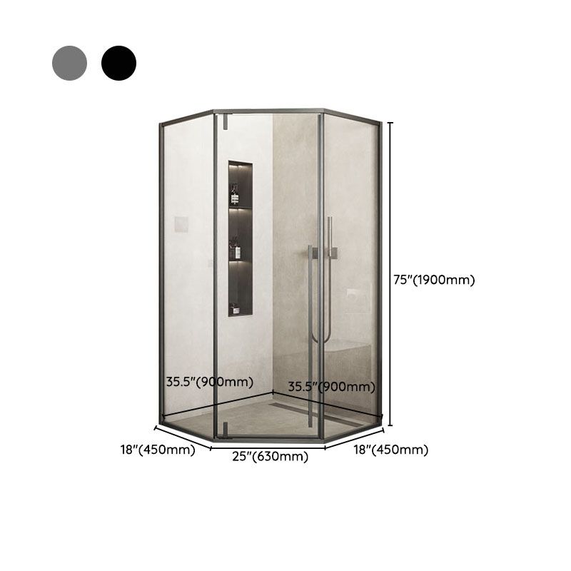 Modern Shower Enclosure Corner Black Clear Glass Shower Stall Clearhalo 'Bathroom Remodel & Bathroom Fixtures' 'Home Improvement' 'home_improvement' 'home_improvement_shower_stalls_enclosures' 'Shower Stalls & Enclosures' 'shower_stalls_enclosures' 'Showers & Bathtubs' 1200x1200_326e1c59-4caf-4c1d-b32d-ec48a33dd0d6