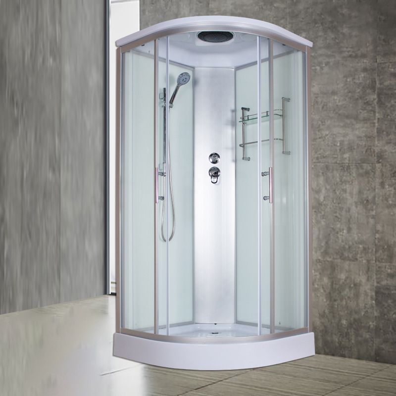 Round Semi-Frameless Shower Stall Corner Tempered Glass Shower Stall Clearhalo 'Bathroom Remodel & Bathroom Fixtures' 'Home Improvement' 'home_improvement' 'home_improvement_shower_stalls_enclosures' 'Shower Stalls & Enclosures' 'shower_stalls_enclosures' 'Showers & Bathtubs' 1200x1200_3276a128-41f3-40b3-9a71-9e6305dee1e8