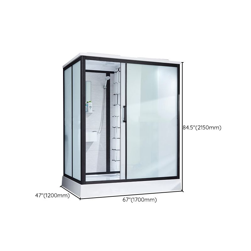 Framed Tempered Glass Shower Kit with Base Included Framed Shower Stall Clearhalo 'Bathroom Remodel & Bathroom Fixtures' 'Home Improvement' 'home_improvement' 'home_improvement_shower_stalls_enclosures' 'Shower Stalls & Enclosures' 'shower_stalls_enclosures' 'Showers & Bathtubs' 1200x1200_3279e5ae-bb9e-47f7-ba70-e183d6c32d71