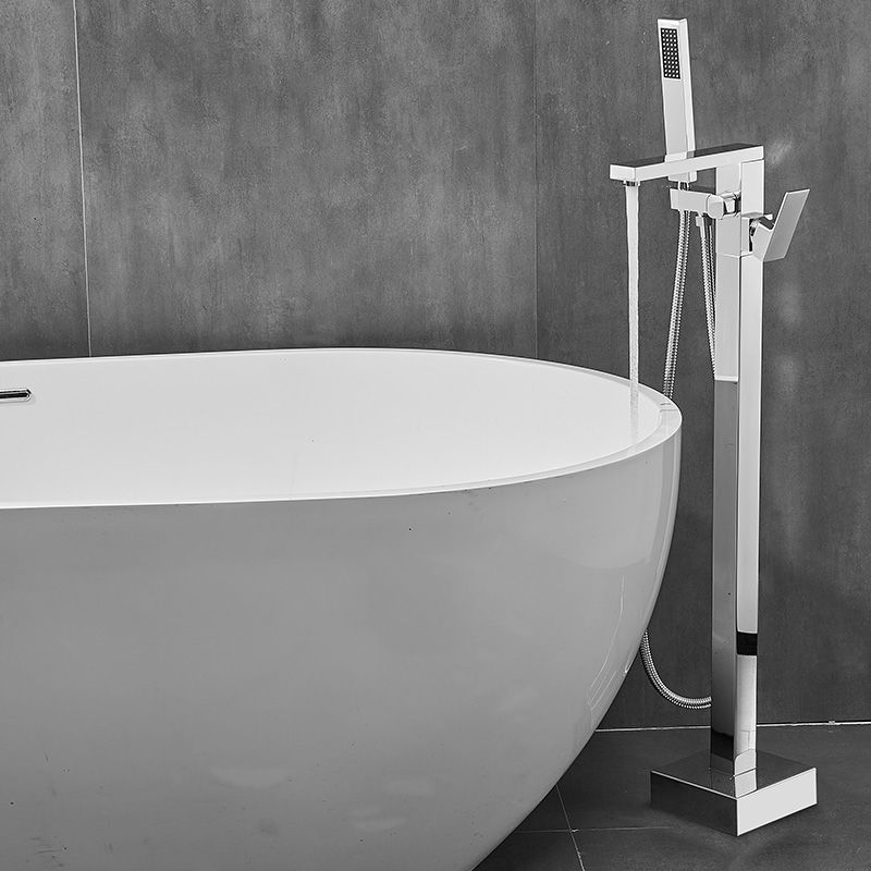 Floor Mounted Metal Freestanding Tub Filler Swivel High Arc Freestanding Faucet Clearhalo 'Bathroom Remodel & Bathroom Fixtures' 'Bathtub Faucets' 'bathtub_faucets' 'Home Improvement' 'home_improvement' 'home_improvement_bathtub_faucets' 1200x1200_327cc0b6-6a8d-4f9b-b54a-dbe6ee714670
