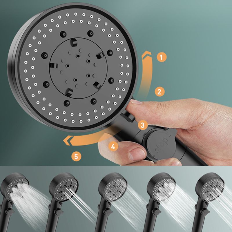 Bathroom Shower Head 5-Jet Round Hand Shower Holder Wall-Mount Shower Head Clearhalo 'Bathroom Remodel & Bathroom Fixtures' 'Home Improvement' 'home_improvement' 'home_improvement_shower_heads' 'Shower Heads' 'shower_heads' 'Showers & Bathtubs Plumbing' 'Showers & Bathtubs' 1200x1200_327daf61-365b-470c-a63b-411c35dc1bca