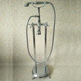 Classic Freestanding Tub Filler with Hand Shower Floor Mounted Faucet Clearhalo 'Bathroom Remodel & Bathroom Fixtures' 'Bathtub Faucets' 'bathtub_faucets' 'Home Improvement' 'home_improvement' 'home_improvement_bathtub_faucets' 1200x1200_327de423-9543-4dbf-832c-1cae28b8f0f5