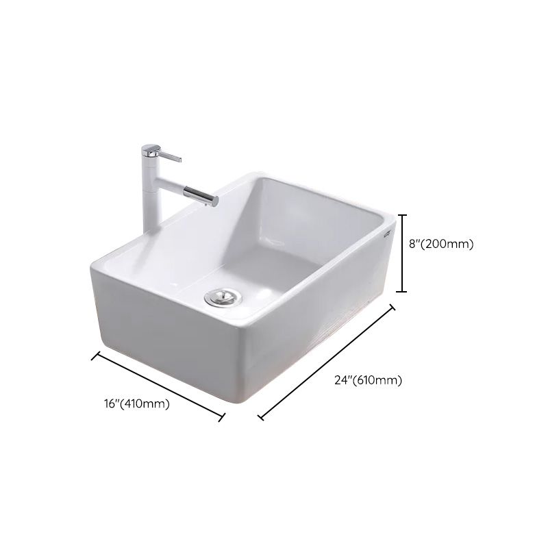 Contemporary Bathroom Sink Pop-Up Drain Porcelain Rectangular Vessel Lavatory Sink Clearhalo 'Bathroom Remodel & Bathroom Fixtures' 'Bathroom Sinks & Faucet Components' 'Bathroom Sinks' 'bathroom_sink' 'Home Improvement' 'home_improvement' 'home_improvement_bathroom_sink' 1200x1200_3293de64-51d5-4115-bdbc-b3d103164f1b