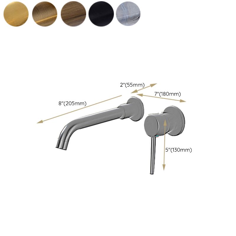 Lever Handles Wall Mounted Bathroom Faucet High-Arc Lavatory Faucet Clearhalo 'Bathroom Remodel & Bathroom Fixtures' 'Bathroom Sink Faucets' 'Bathroom Sinks & Faucet Components' 'bathroom_sink_faucets' 'Home Improvement' 'home_improvement' 'home_improvement_bathroom_sink_faucets' 1200x1200_32a2abdd-644f-48f6-aeeb-49a633636274