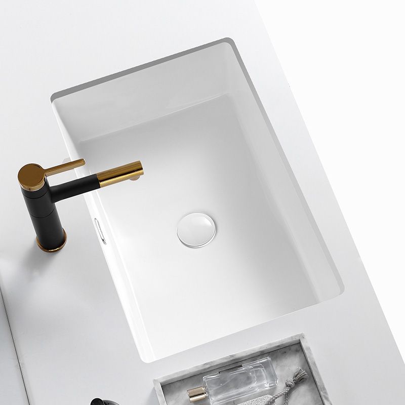 Modern Undermount Bathroom Sink Rectangular Porcelain with Faucet Basin Sink Clearhalo 'Bathroom Remodel & Bathroom Fixtures' 'Bathroom Sinks & Faucet Components' 'Bathroom Sinks' 'bathroom_sink' 'Home Improvement' 'home_improvement' 'home_improvement_bathroom_sink' 1200x1200_32a581b2-5509-4065-8236-99028c675862