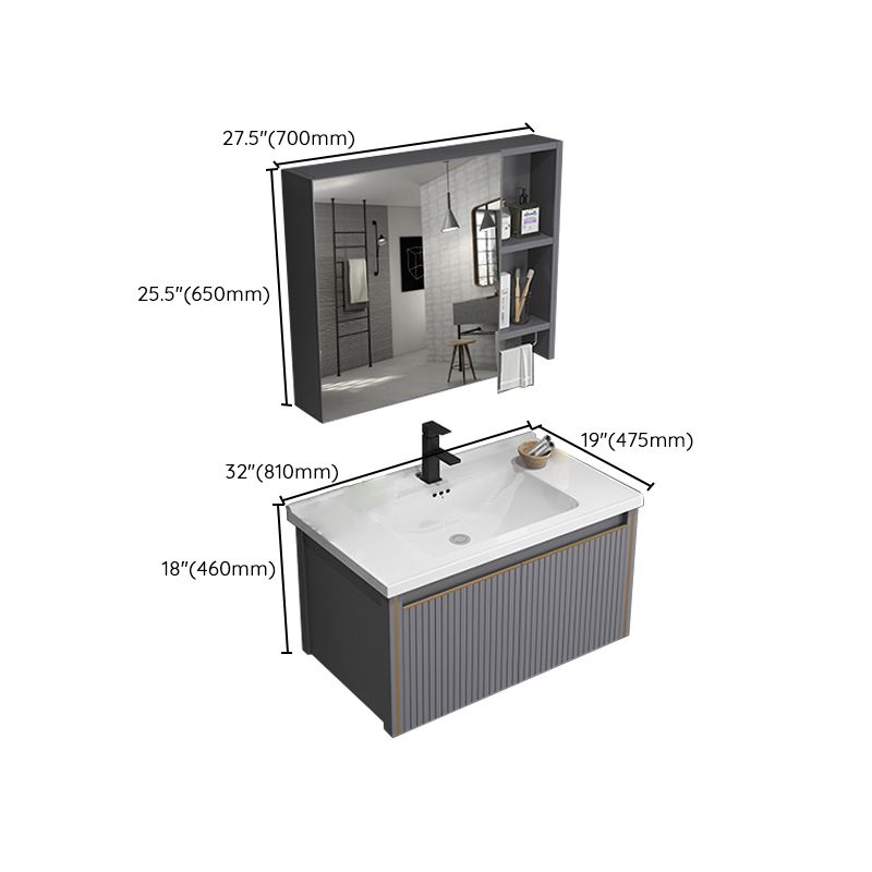 Metal Glam Bathroom Vanity Set Wall Mount Faucet Included Bathroom Vanity Clearhalo 'Bathroom Remodel & Bathroom Fixtures' 'Bathroom Vanities' 'bathroom_vanities' 'Home Improvement' 'home_improvement' 'home_improvement_bathroom_vanities' 1200x1200_32c3372e-c818-4654-a965-ace68ed35e72