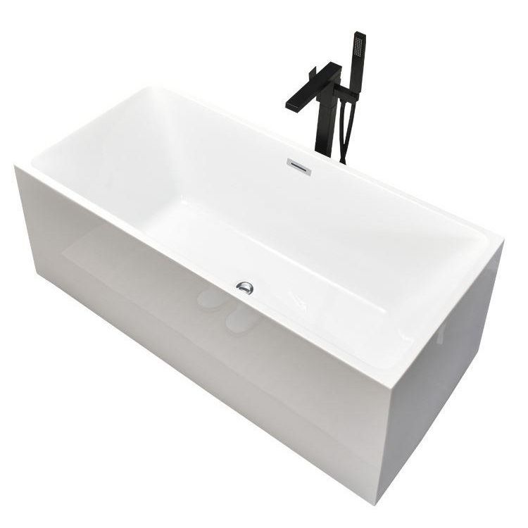 Acrylic Center Bath Stand Alone Soaking Rectangular Modern Bathtub Clearhalo 'Bathroom Remodel & Bathroom Fixtures' 'Bathtubs' 'Home Improvement' 'home_improvement' 'home_improvement_bathtubs' 'Showers & Bathtubs' 1200x1200_32d86e9c-96e6-4de3-b822-8ebb5019c566