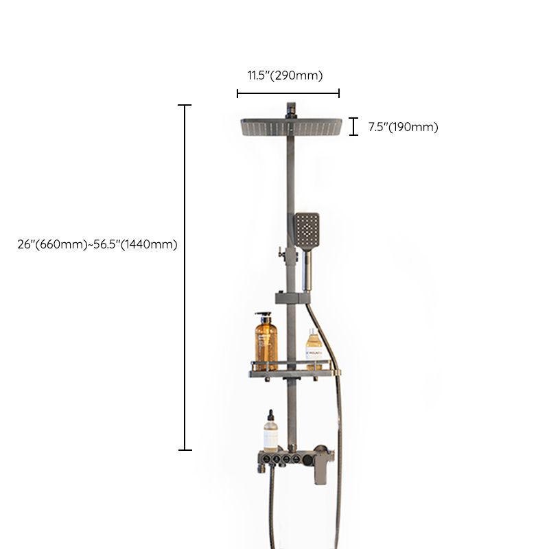 Modern Gray Shower Set 2 Shower Heads Shower System for Bathroom Clearhalo 'Bathroom Remodel & Bathroom Fixtures' 'Home Improvement' 'home_improvement' 'home_improvement_shower_faucets' 'Shower Faucets & Systems' 'shower_faucets' 'Showers & Bathtubs Plumbing' 'Showers & Bathtubs' 1200x1200_32da6fd9-4d84-4969-8908-7b0f37a45981