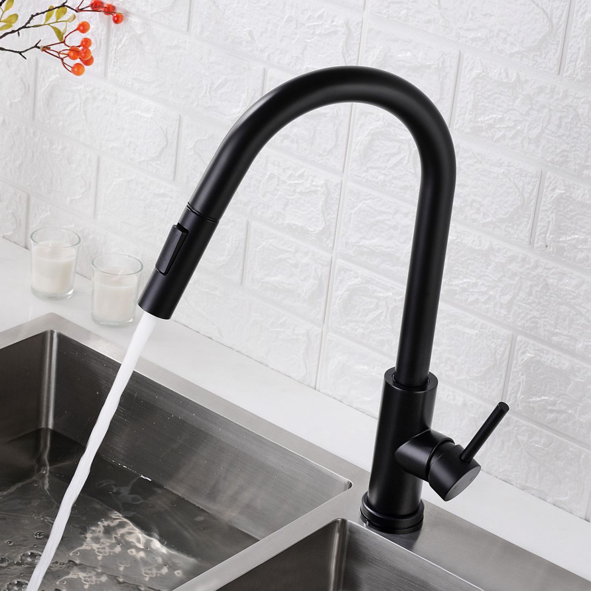 1-Handle Faucet Touch Stainless Steel with Water Dispenser Standard Kitchen Faucet Clearhalo 'Home Improvement' 'home_improvement' 'home_improvement_kitchen_faucets' 'Kitchen Faucets' 'Kitchen Remodel & Kitchen Fixtures' 'Kitchen Sinks & Faucet Components' 'kitchen_faucets' 1200x1200_32e115ec-56da-4201-b044-73448093848f