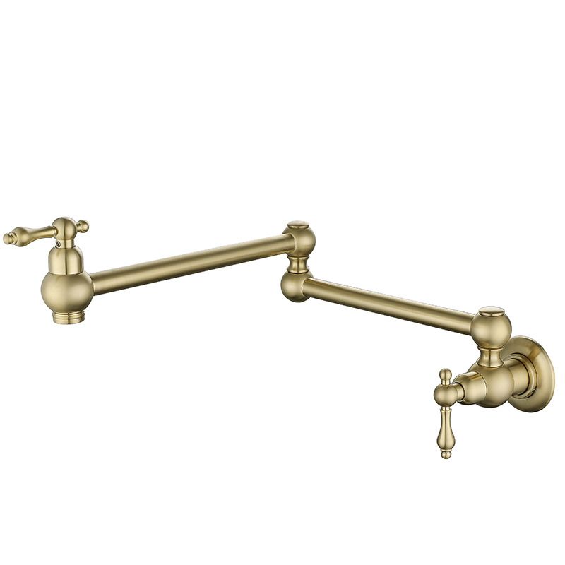 Contemporary Pull Down Wall Mounted Double Handles Pot Filler Low Profile Filler Clearhalo 'Home Improvement' 'home_improvement' 'home_improvement_kitchen_faucets' 'Kitchen Faucets' 'Kitchen Remodel & Kitchen Fixtures' 'Kitchen Sinks & Faucet Components' 'kitchen_faucets' 1200x1200_32e93260-bad7-4d06-94a4-5e43768f47af