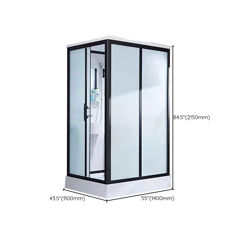 Framed Tempered Glass Shower Kit with Base Included Framed Shower Stall Clearhalo 'Bathroom Remodel & Bathroom Fixtures' 'Home Improvement' 'home_improvement' 'home_improvement_shower_stalls_enclosures' 'Shower Stalls & Enclosures' 'shower_stalls_enclosures' 'Showers & Bathtubs' 1200x1200_331ca62e-f2b2-4359-92a6-e1b3a6afbf43