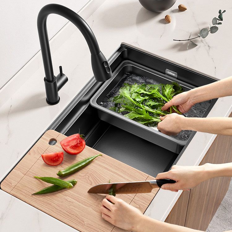 Modern Style Kitchen Sink Stainless Steel Rectangle Shape Kitchen Sink Clearhalo 'Home Improvement' 'home_improvement' 'home_improvement_kitchen_sinks' 'Kitchen Remodel & Kitchen Fixtures' 'Kitchen Sinks & Faucet Components' 'Kitchen Sinks' 'kitchen_sinks' 1200x1200_33206f3d-b1fc-4b4c-bc98-701bf7dadeb1